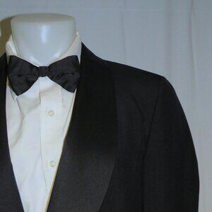Chipp New Haven Black Barathea Vintage Shawl Collar One Button Dinner Jacket 43R